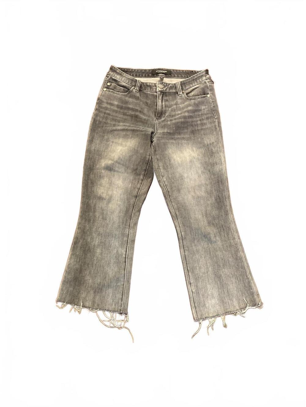 Liverpool Los Angeles Women's Edgy Raw Hem Distressed Wide-Leg Jean 8/29
